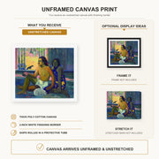 Paul Gauguin - Eiaha Ohipa canvas print size comparison and framing display infographic