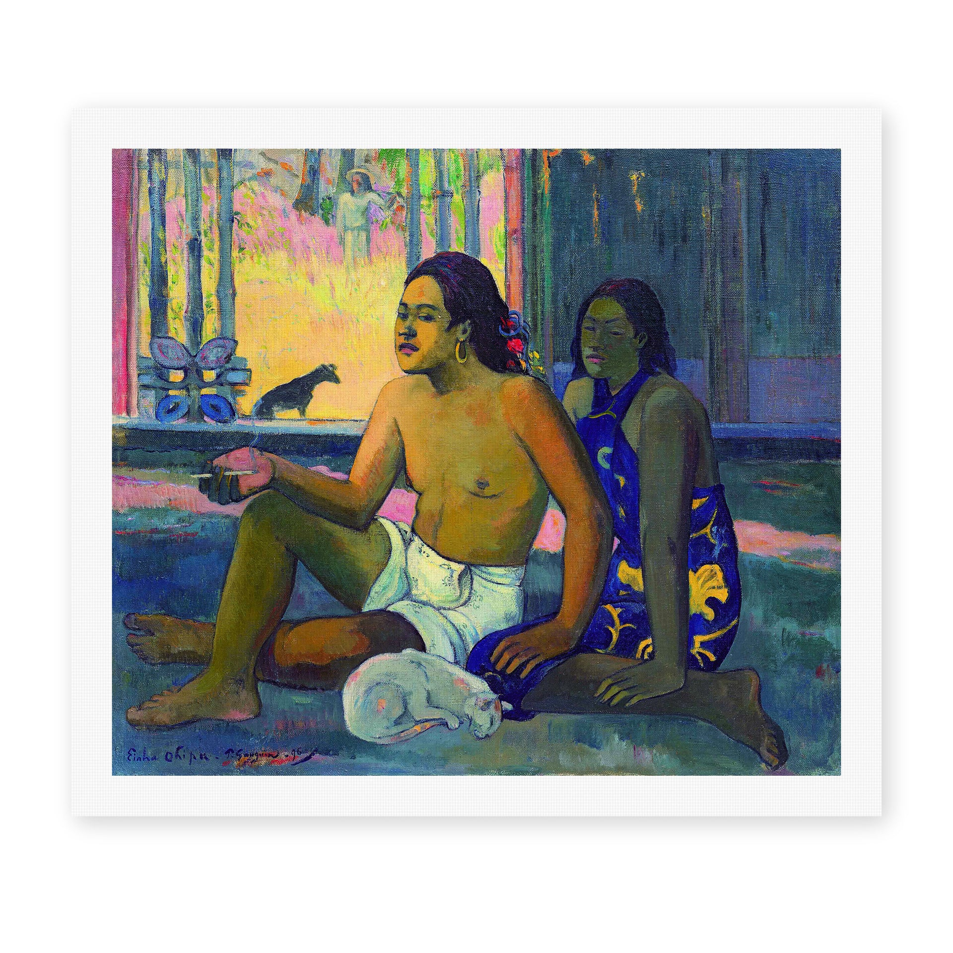 Paul Gauguin's 'Eiaha Ohipa' painting reproduced as a rolled canvas print