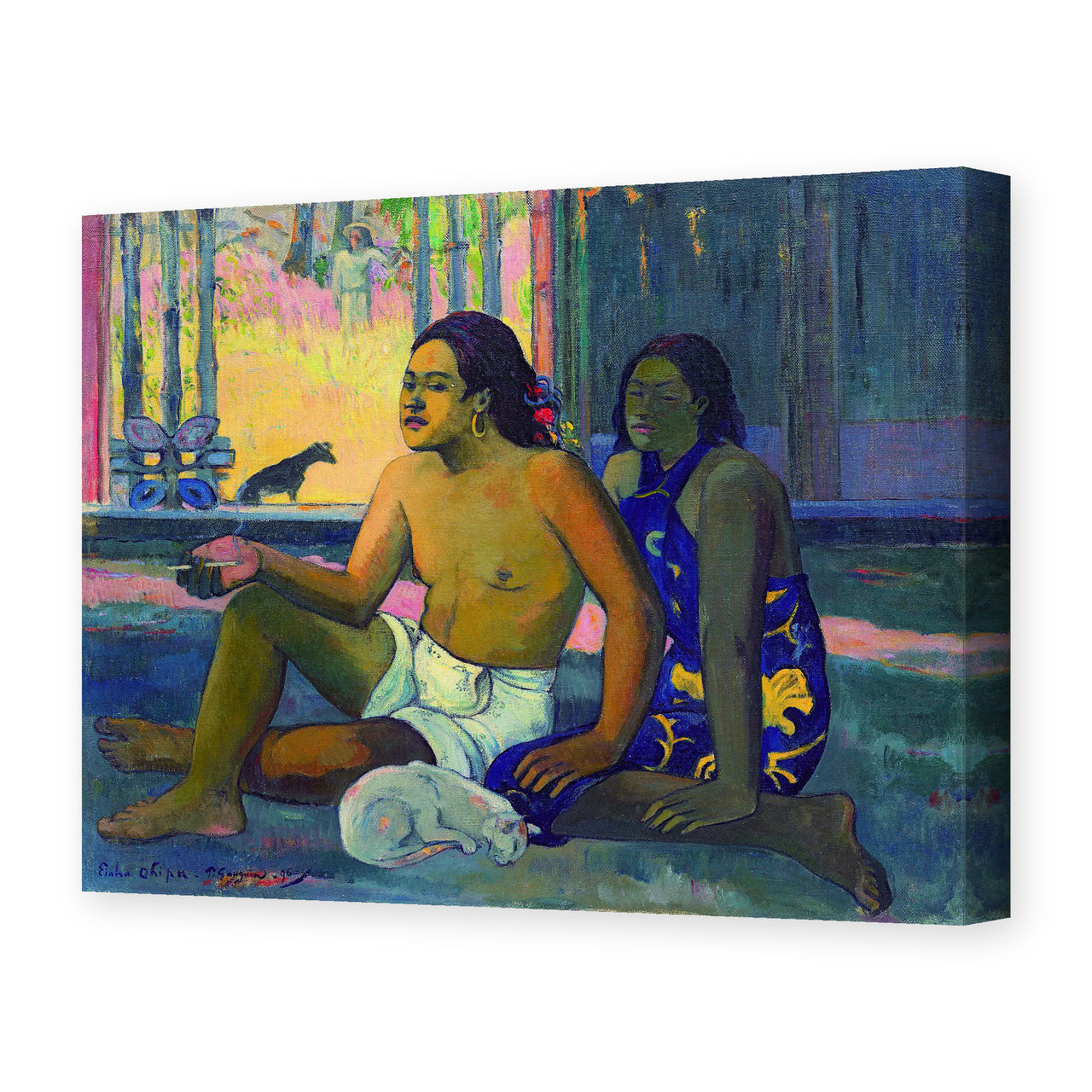 Paul Gauguin's 'Eiaha Ohipa' painting reproduced as a gallery-wrapped canvas print
