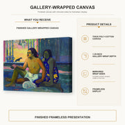 Paul Gauguin - Eiaha Ohipa gallery wrap canvas construction and hanging details infographic