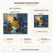 Paul Gauguin - Eiaha Ohipa poster print size comparison and framing display infographic