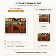 Paul Gauguin - I Raro te Oviri canvas print size comparison and framing display infographic