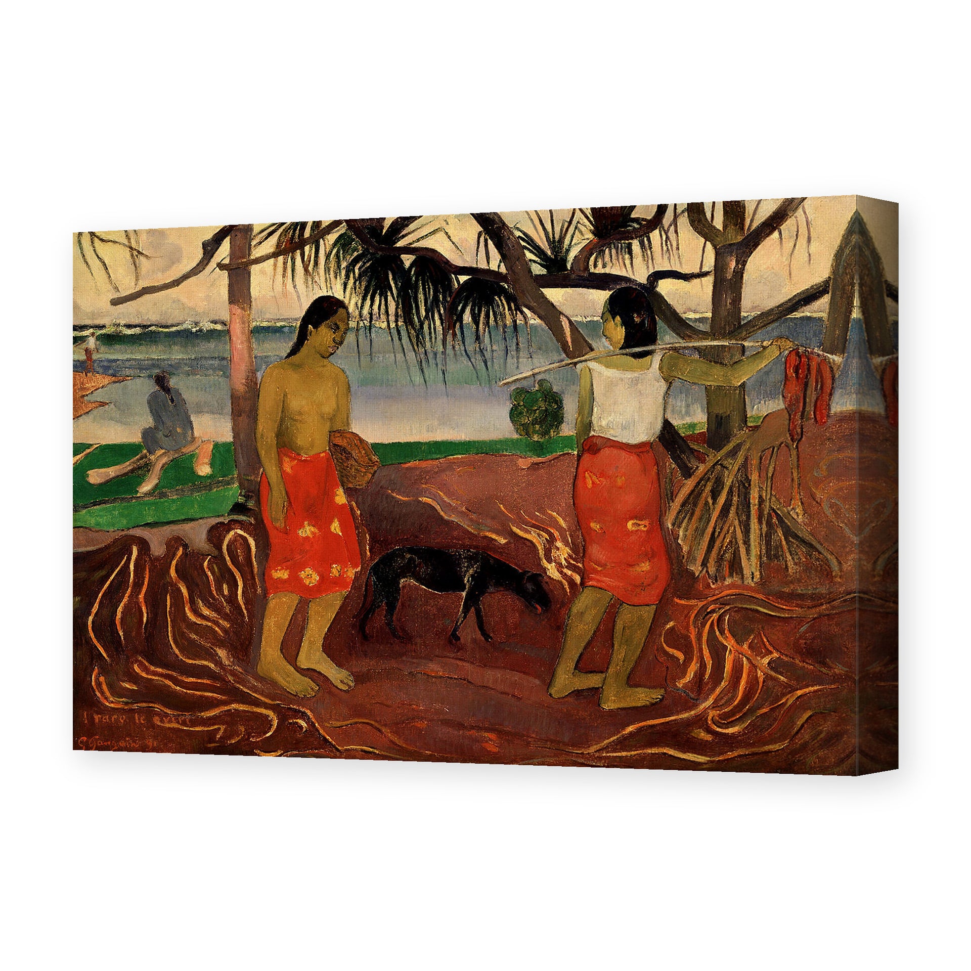Paul Gauguin's 'I Raro te Oviri' painting reproduced as a gallery-wrapped canvas print