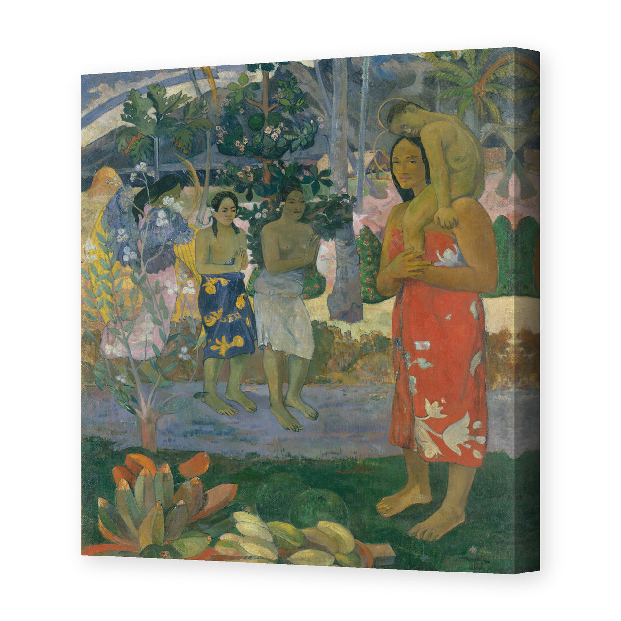Paul Gauguin's 'Ia Orana Maria (Hail Mary)' painting reproduced as a gallery-wrapped canvas print