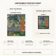 Paul Gauguin - Ia Orana Maria (Hail Mary) poster print size comparison and framing display infographic