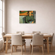 Gallery-wrapped canvas print of Paul Gauguin's Madame Roulin displayed on a wall in a dining room