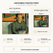Paul Gauguin - Madame Roulin poster print size comparison and framing display infographic