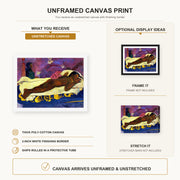 Paul Gauguin - Manau Tupupau (The Spirit of the Dead Watches) canvas print size comparison and framing display infographic