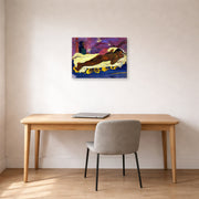 Gallery-wrapped canvas print of Paul Gauguin's Manau Tupupau (The Spirit of the Dead Watches) displayed on a wall in an office