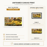 Paul Gauguin - Nevermore canvas print size comparison and framing display infographic