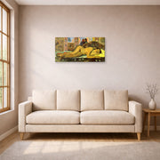 Gallery-wrapped canvas print of Paul Gauguin's Nevermore displayed on a wall in a living room