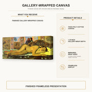 Paul Gauguin - Nevermore gallery wrap canvas construction and hanging details infographic