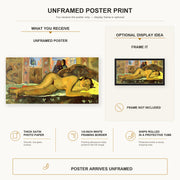Paul Gauguin - Nevermore poster print size comparison and framing display infographic