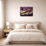 Gallery-wrapped canvas print of Paul Gauguin's Spirit of the Dead Watching displayed on a wall in a bedroom