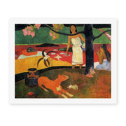 Paul Gauguin's 'Tahitian Pastoral' painting reproduced as a rolled canvas print