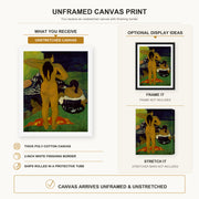 Paul Gauguin - Tahitian Women Bathing canvas print size comparison and framing display infographic