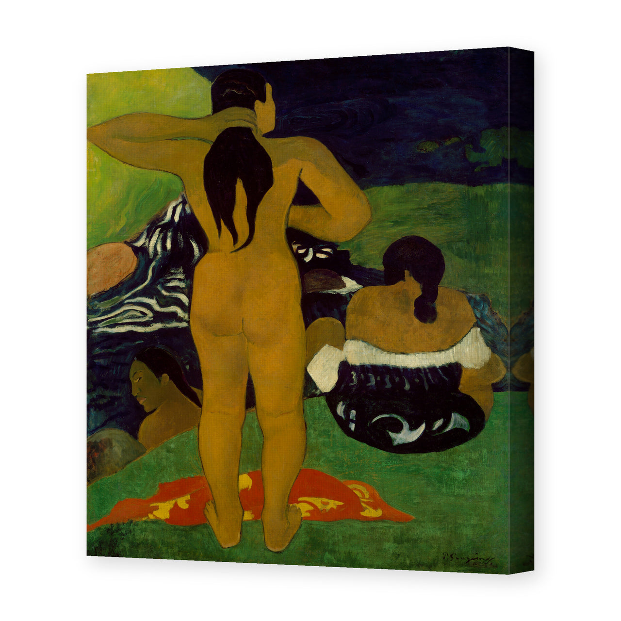 Paul Gauguin's 'Tahitian Women Bathing' painting reproduced as a gallery-wrapped canvas print