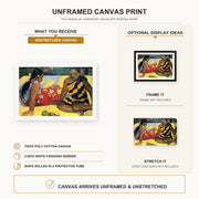 Paul Gauguin - Tahitian Women on the Beach canvas print size comparison and framing display infographic