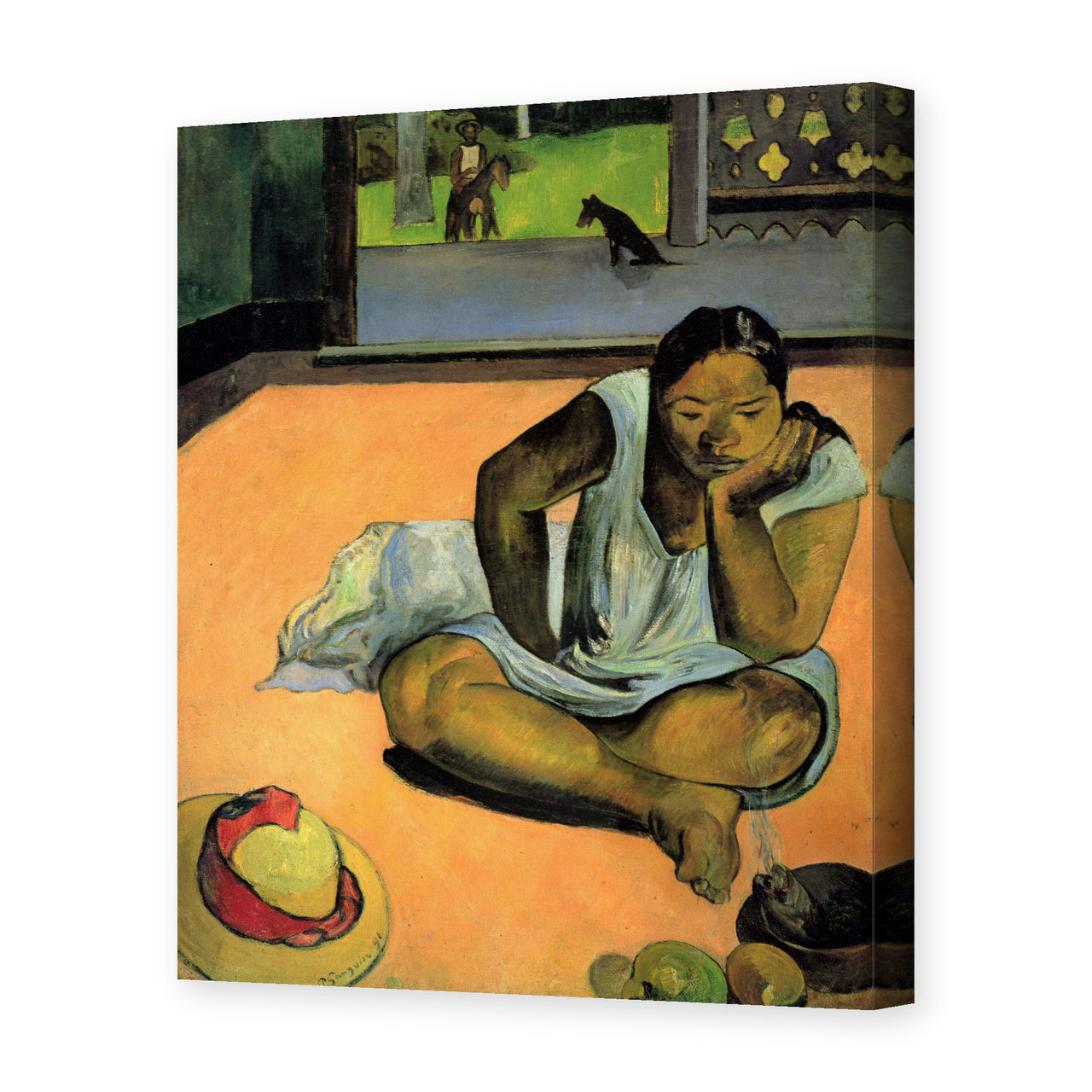 Paul Gauguin's 'The Brooding Woman' painting reproduced as a gallery-wrapped canvas print