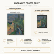Paul Gauguin - The Green Christ poster print size comparison and framing display infographic