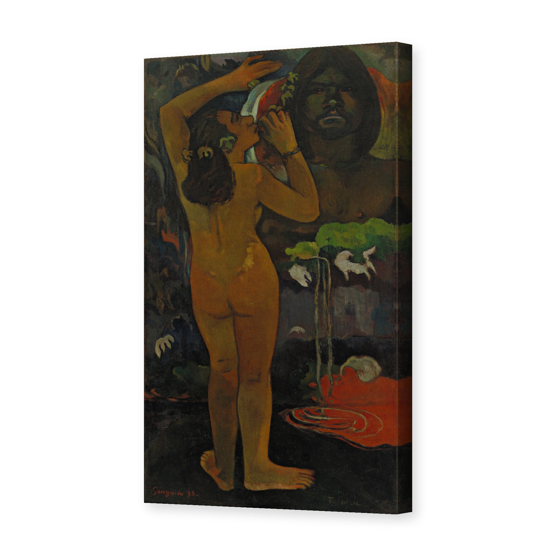 Paul Gauguin's 'The Moon and the Earth' painting reproduced as a gallery-wrapped canvas print