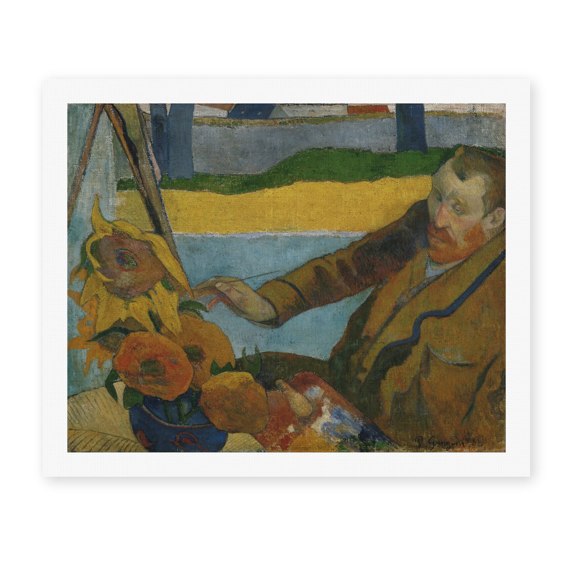Paul Gauguin's 'The Painter of Sunflowers' painting reproduced as a rolled canvas print