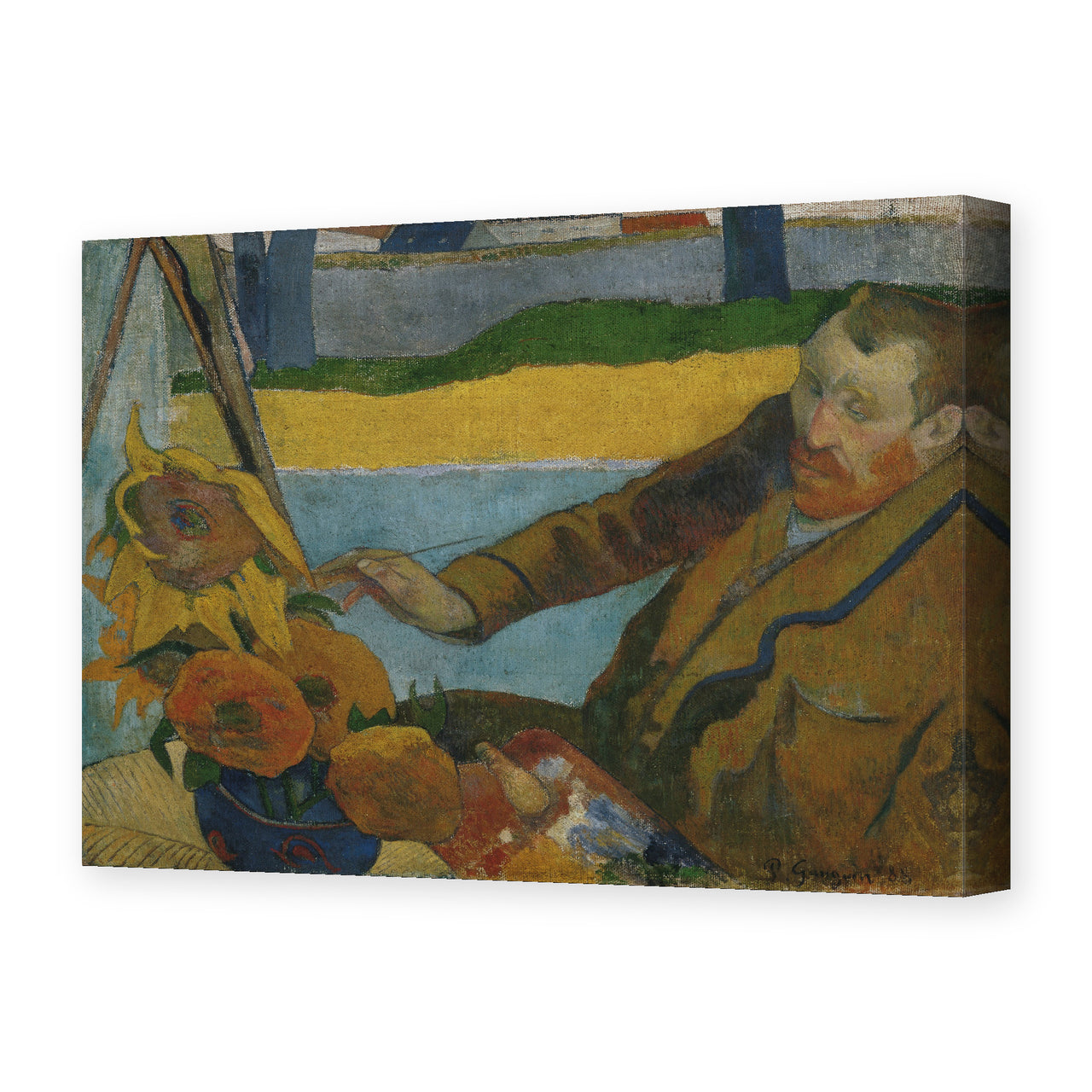 Paul Gauguin's 'The Painter of Sunflowers' painting reproduced as a gallery-wrapped canvas print