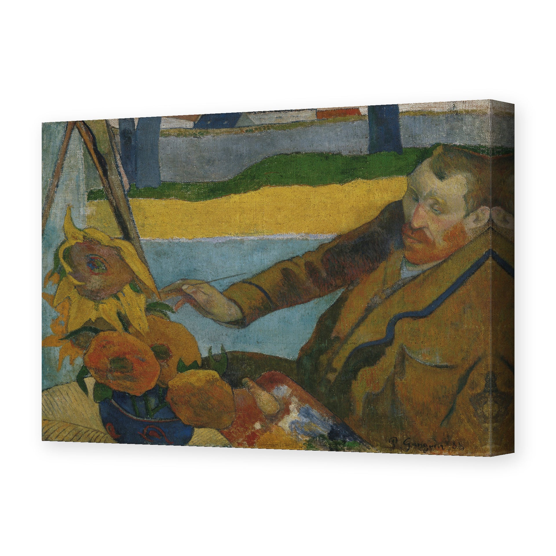 Paul Gauguin's 'The Painter of Sunflowers' painting reproduced as a gallery-wrapped canvas print