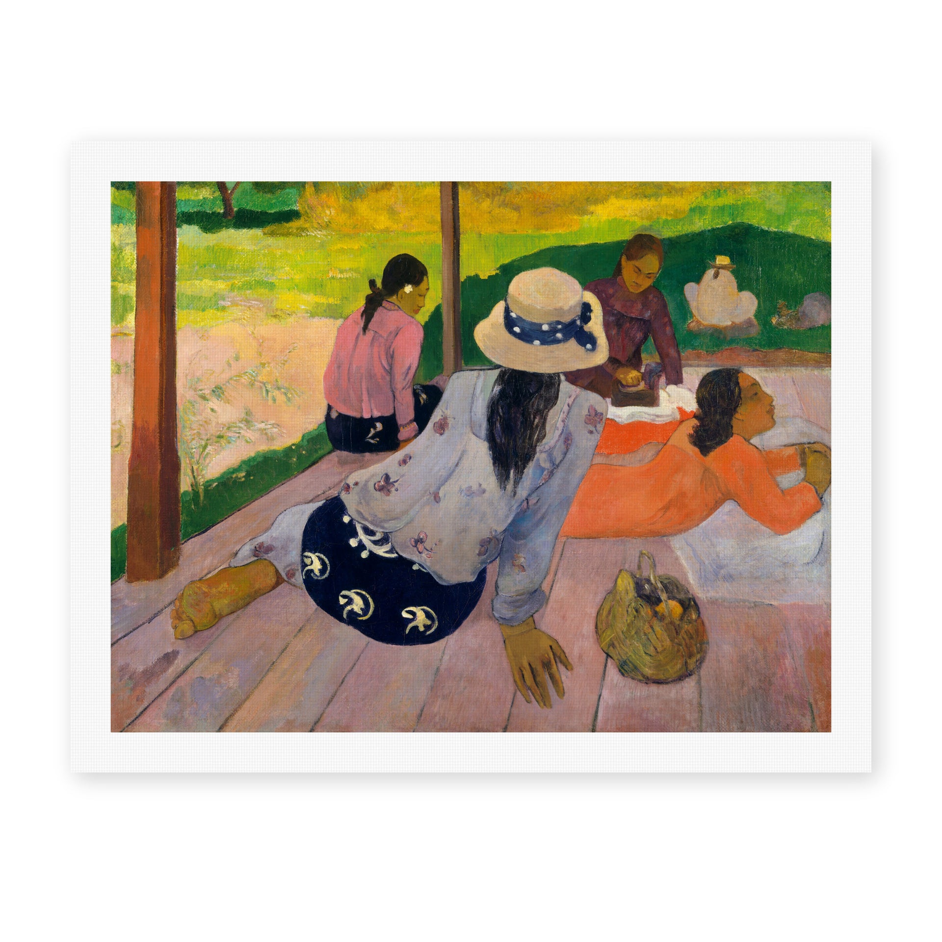 Paul Gauguin's 'The Siesta' painting reproduced as a rolled canvas print