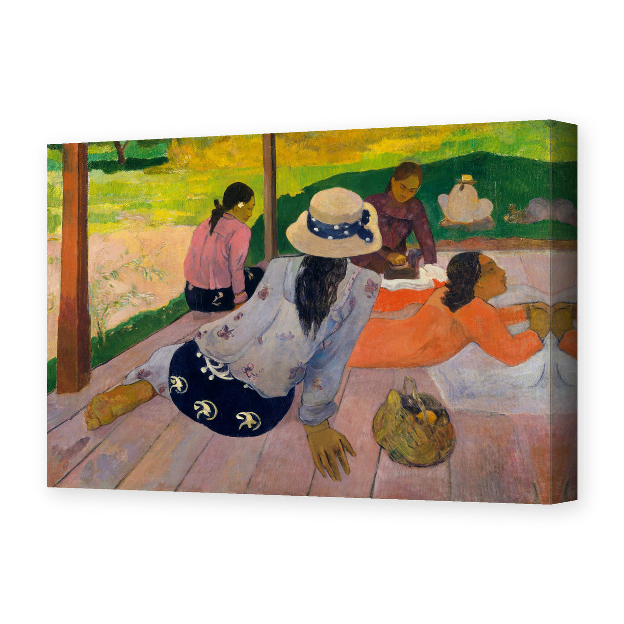 Paul Gauguin's 'The Siesta' painting reproduced as a gallery-wrapped canvas print