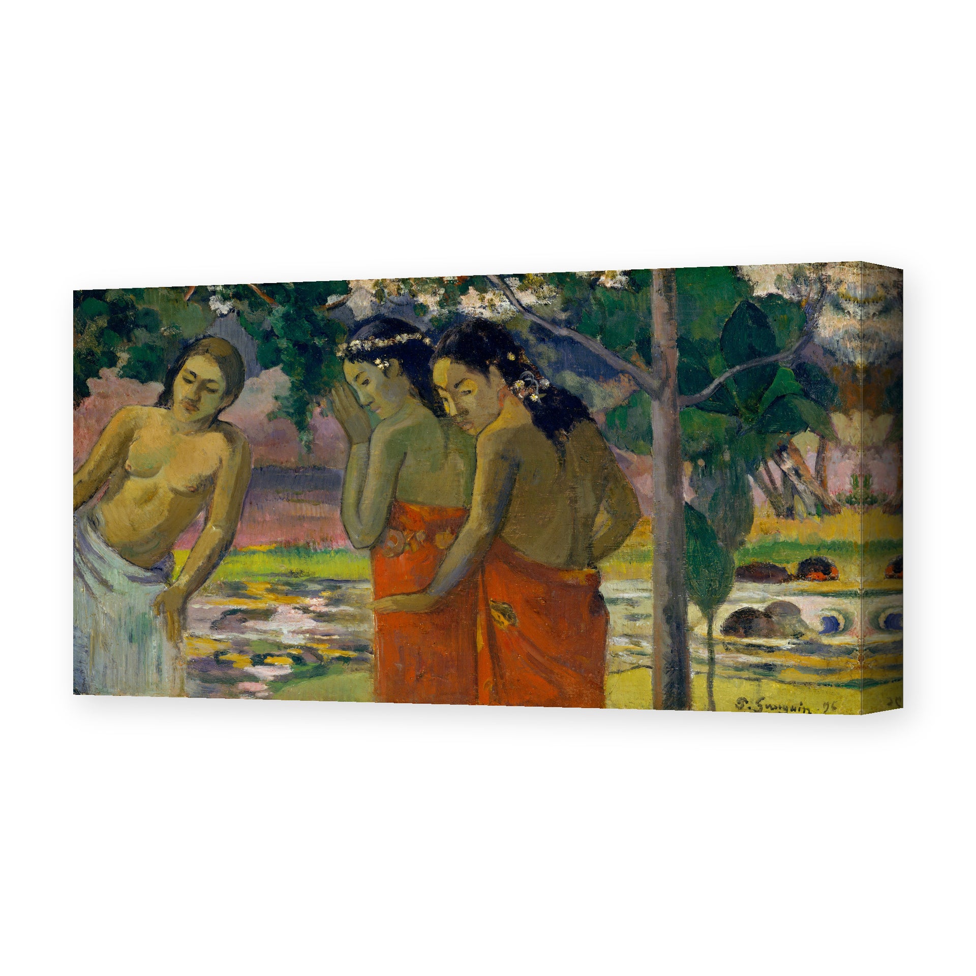 Paul Gauguin's 'Three Tahitian Women' painting reproduced as a gallery-wrapped canvas print