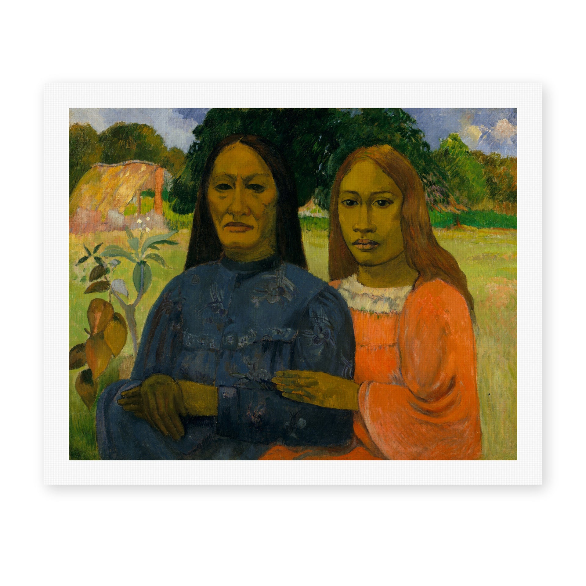 Paul Gauguin's 'Two Women' painting reproduced as a rolled canvas print