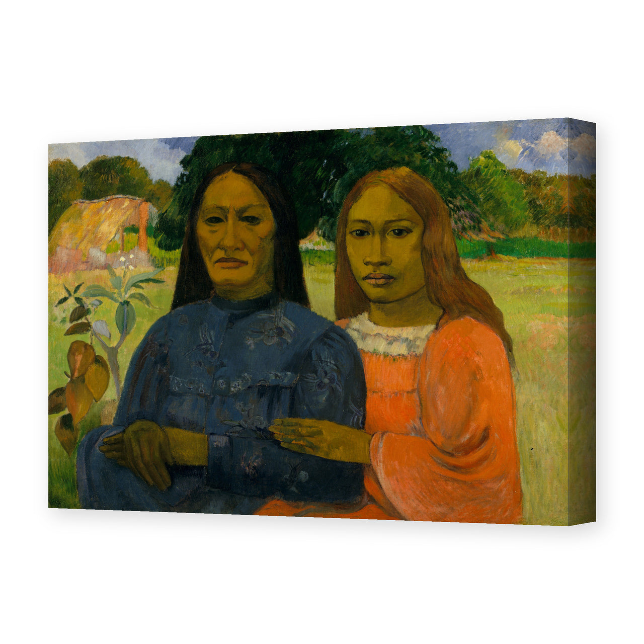 Paul Gauguin's 'Two Women' painting reproduced as a gallery-wrapped canvas print