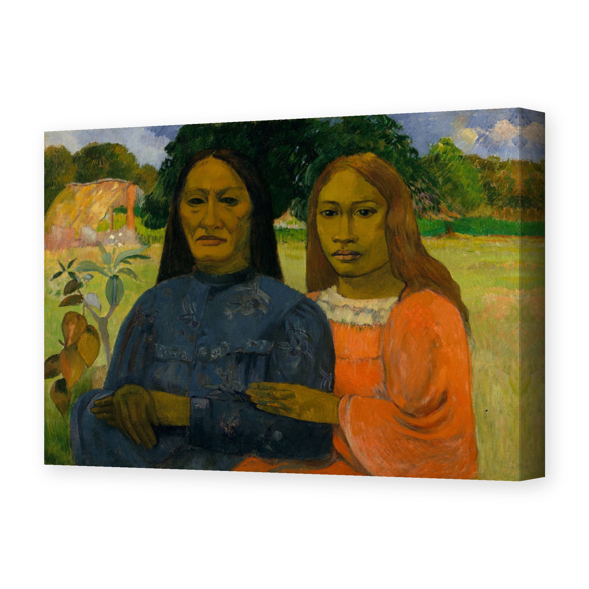 Paul Gauguin's 'Two Women' painting reproduced as a gallery-wrapped canvas print