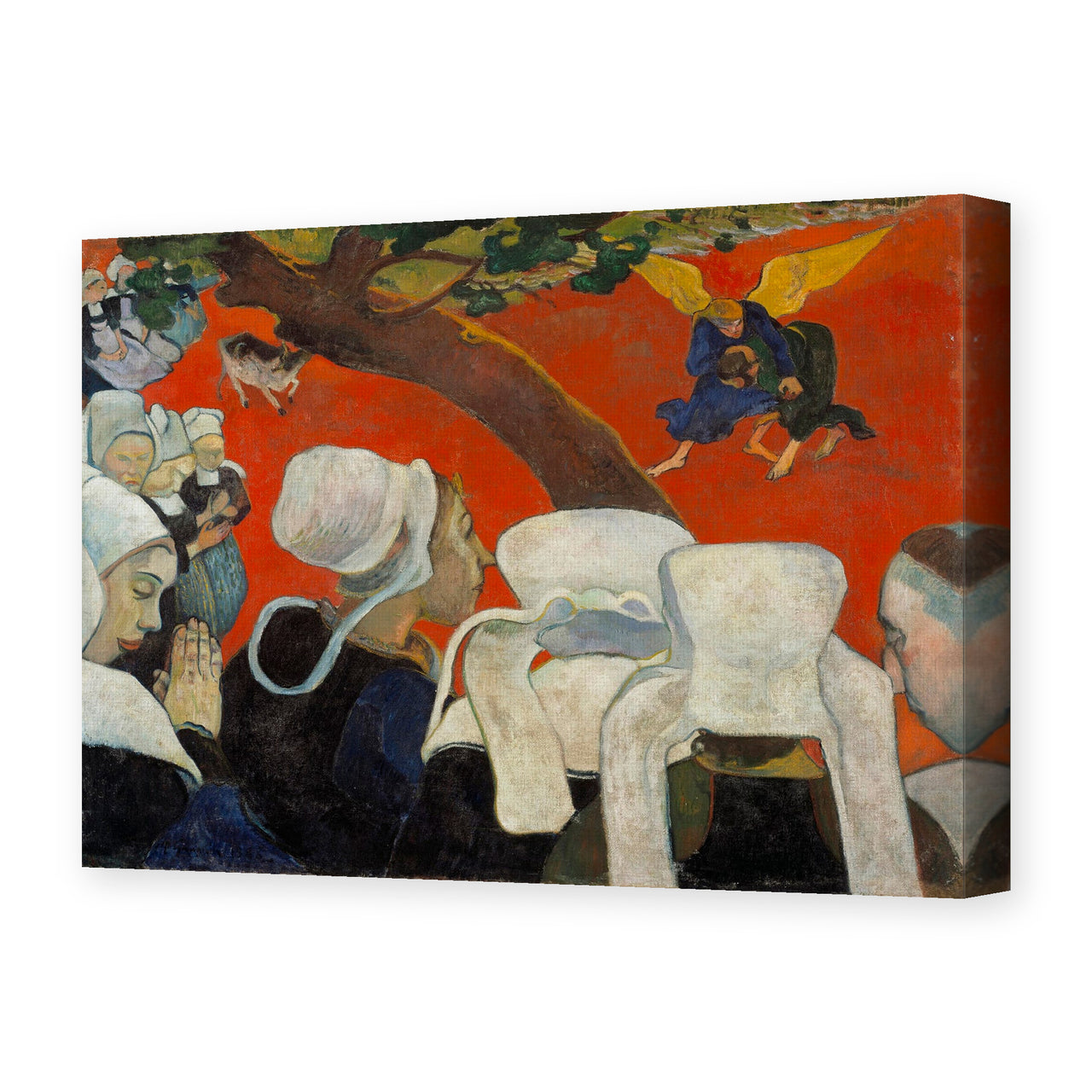 Paul Gauguin's 'Vision After the Sermon' painting reproduced as a gallery-wrapped canvas print