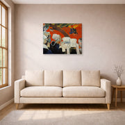 Gallery-wrapped canvas print of Paul Gauguin's Vision After the Sermon displayed on a wall in a living room