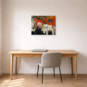 Gallery-wrapped canvas print of Paul Gauguin's Vision After the Sermon displayed on a wall in an office