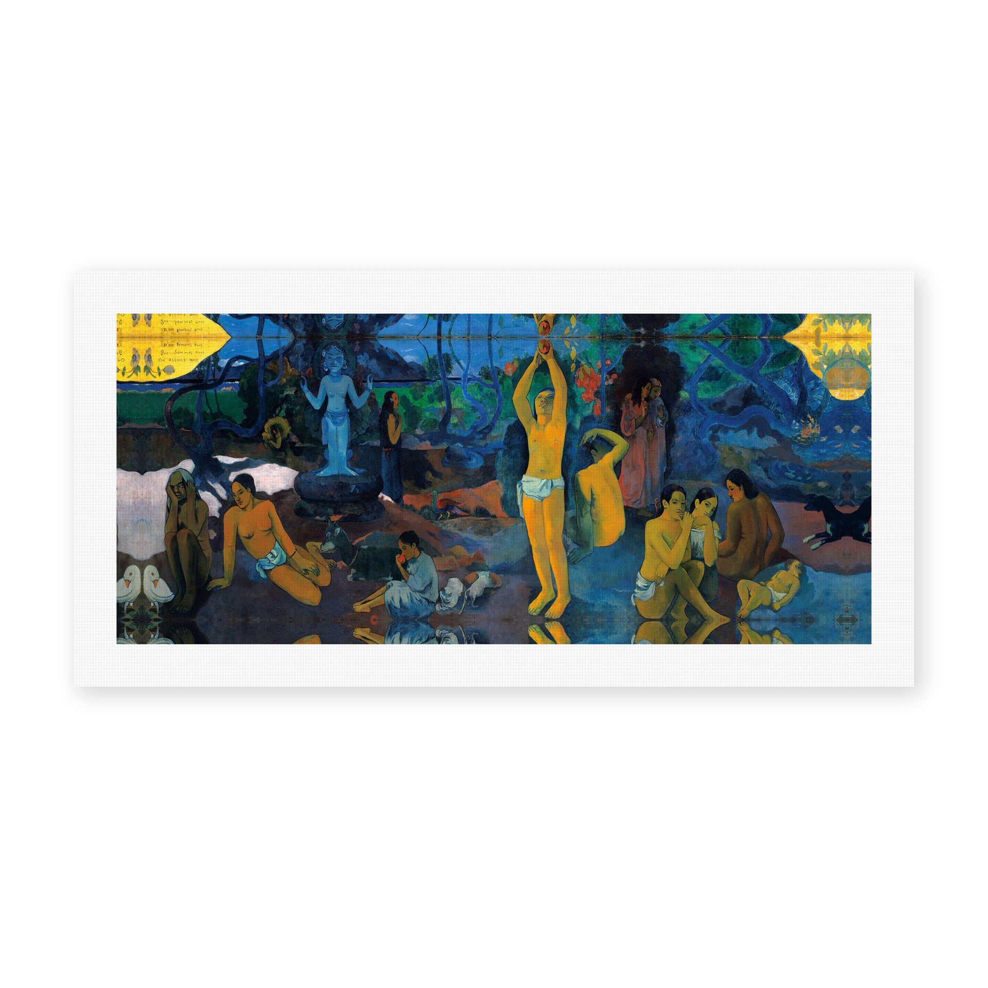 Paul Gauguin's 'Where Do We Come From ? What Are We ? Where Are We Going ?' painting reproduced as a rolled canvas print