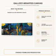 Paul Gauguin - Where Do We Come From ? What Are We ? Where Are We Going ? gallery wrap canvas construction and hanging details infographic