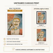 Paul Klee - Adam and Little Eve canvas print size comparison and framing display infographic