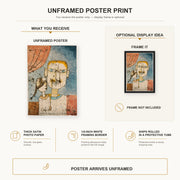 Paul Klee - Adam and Little Eve poster print size comparison and framing display infographic