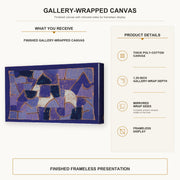 Paul Klee - Blue Night gallery wrap canvas construction and hanging details infographic