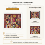 Paul Klee - Castle and Sun canvas print size comparison and framing display infographic