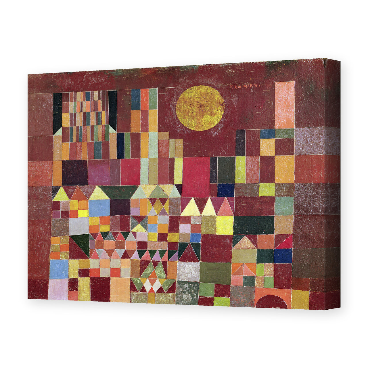Paul Klee's 'Castle and Sun' painting reproduced as a gallery-wrapped canvas print