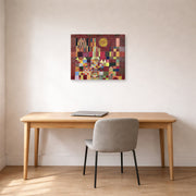 Gallery-wrapped canvas print of Paul Klee's Castle and Sun displayed on a wall in an office
