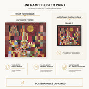 Paul Klee - Castle and Sun poster print size comparison and framing display infographic