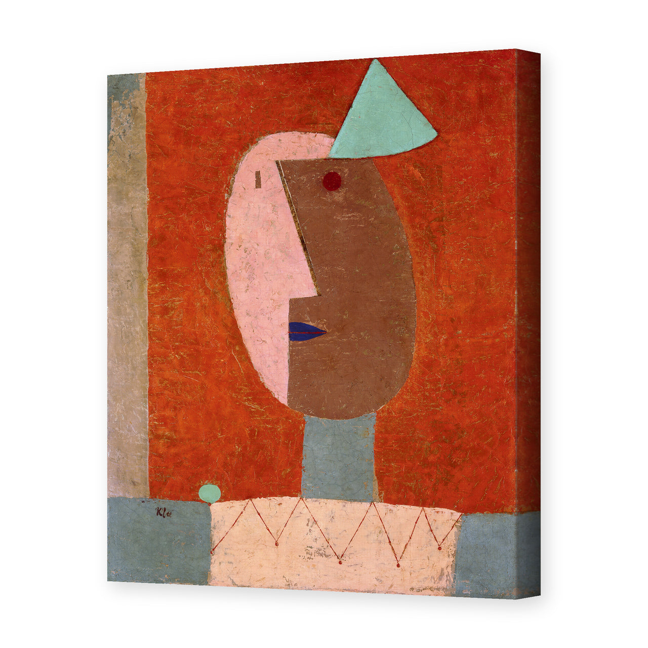 Paul Klee's 'Clown' painting reproduced as a gallery-wrapped canvas print