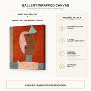Paul Klee - Clown gallery wrap canvas construction and hanging details infographic