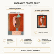 Paul Klee - Clown poster print size comparison and framing display infographic