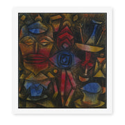 Paul Klee's 'Collection of Figurines' painting reproduced as a rolled canvas print